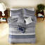 Ensembles de literie luxueux en jacquard, polyester bleu marine, style maison transitionnel