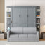 Grand lit escamotable mural avec canapé, gris-394968329