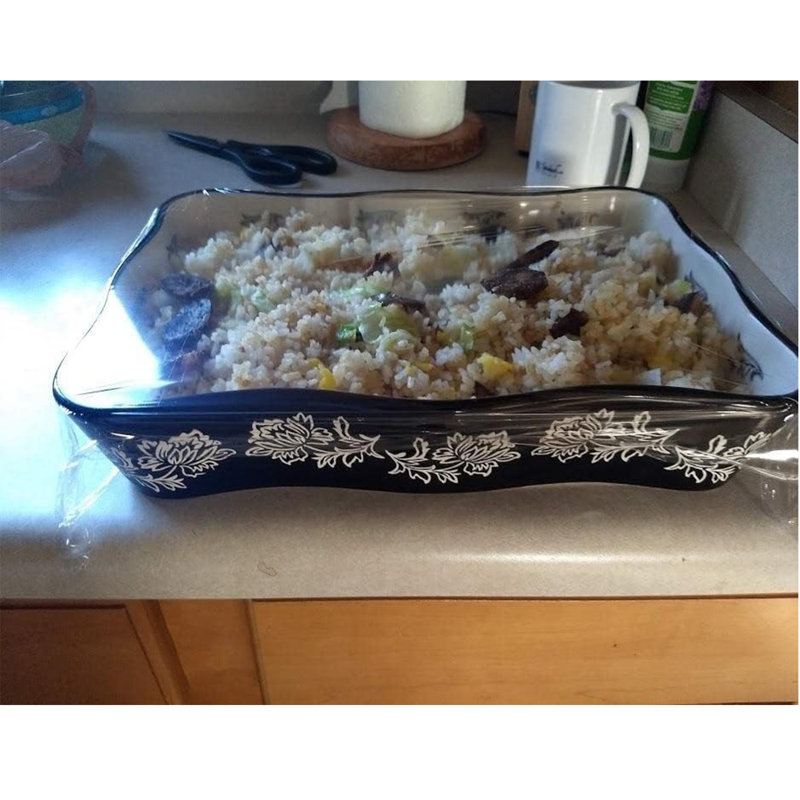 2-Piece Ceramic Baking Dish Set, Rectangular Casserole & Lasagna Pan for Kitchen Use