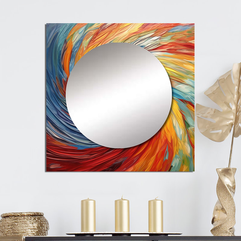 Grand miroir carré Azirah - Spiral Symphony II, 23 po x 23 po