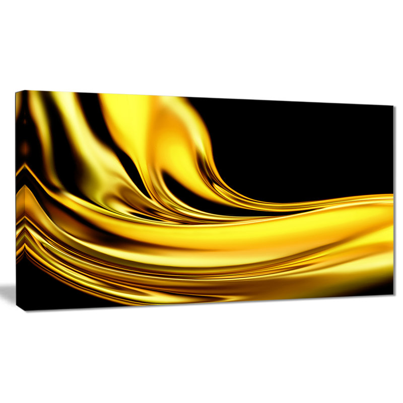 Yellow Gold Pattern - Wrapped Canvas Graphic Art Print, 16" H x 32" W x 1" D