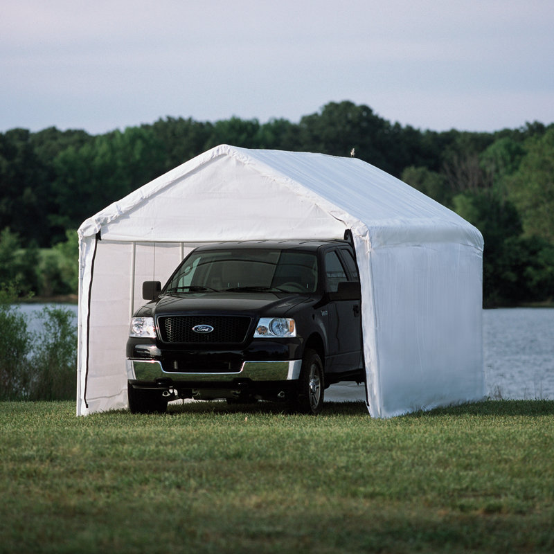 ShelterLogic White Fabric Canopy Enclosure Kit with Zippered Door, 10 x 20 ft