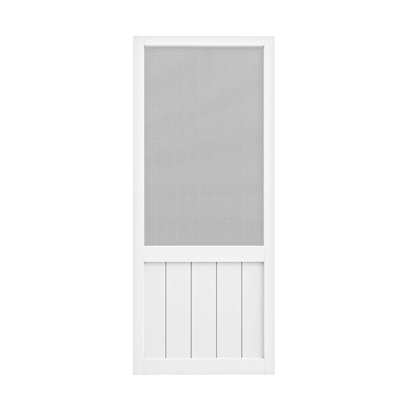 Screen  Half Lit 80-In Height White Primed Screen Door Slab Only, 80" H x 30" W