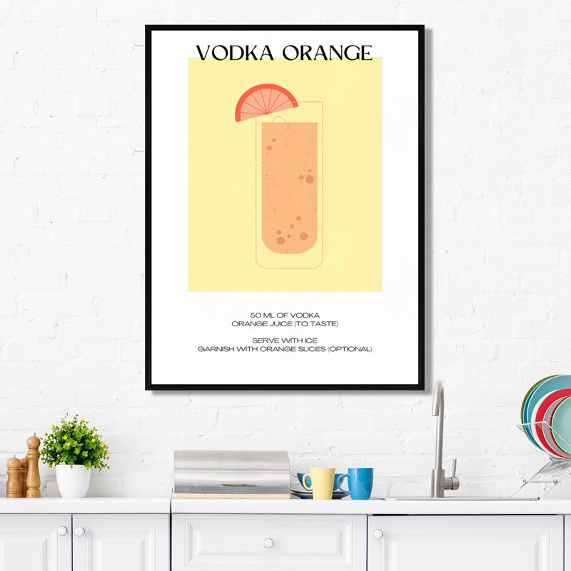 «Vodka Orange Punch Party», impression d'art mural, Cadre flottant noir, H 20 po x l 12 po