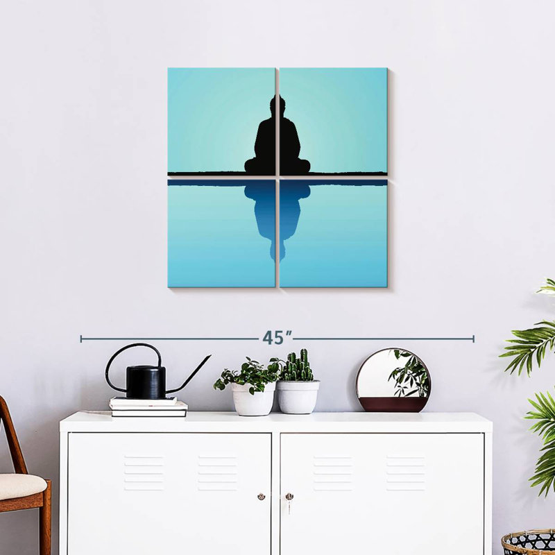 Adella Meditating Buddha Silhouette, 26" H x 26" W