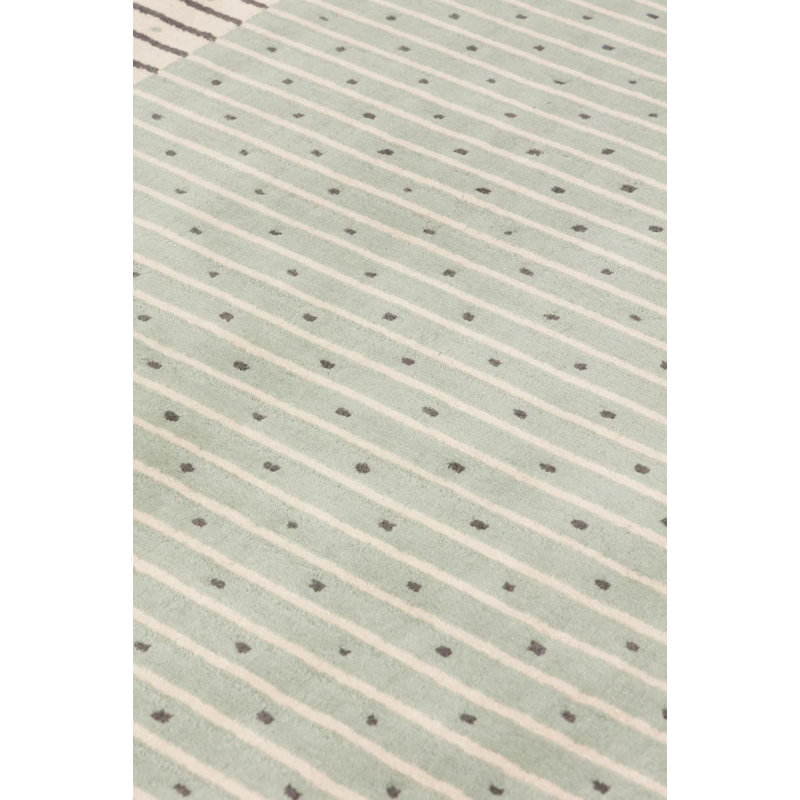 Exlamation Hand Woven Dhurrie Wool Polka Dot Area Rug, Rectangle 6'7" x 9'10"