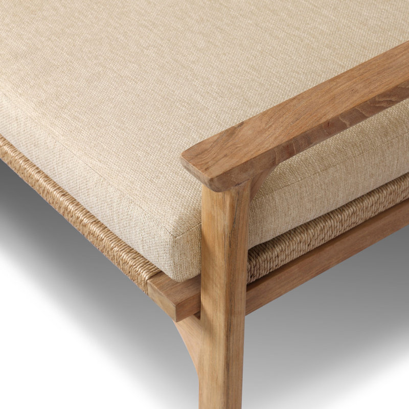 Topeka Outdoor Teak Chaise Lounge