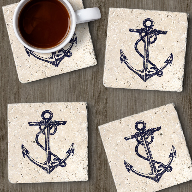 Stoneware Square 4 Piece Coaster Set