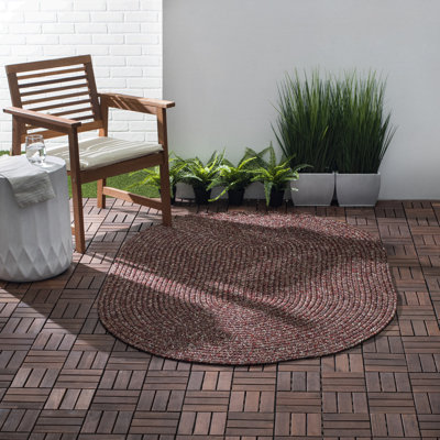 Tapis intérieur / extérieur tressé rouge Seline