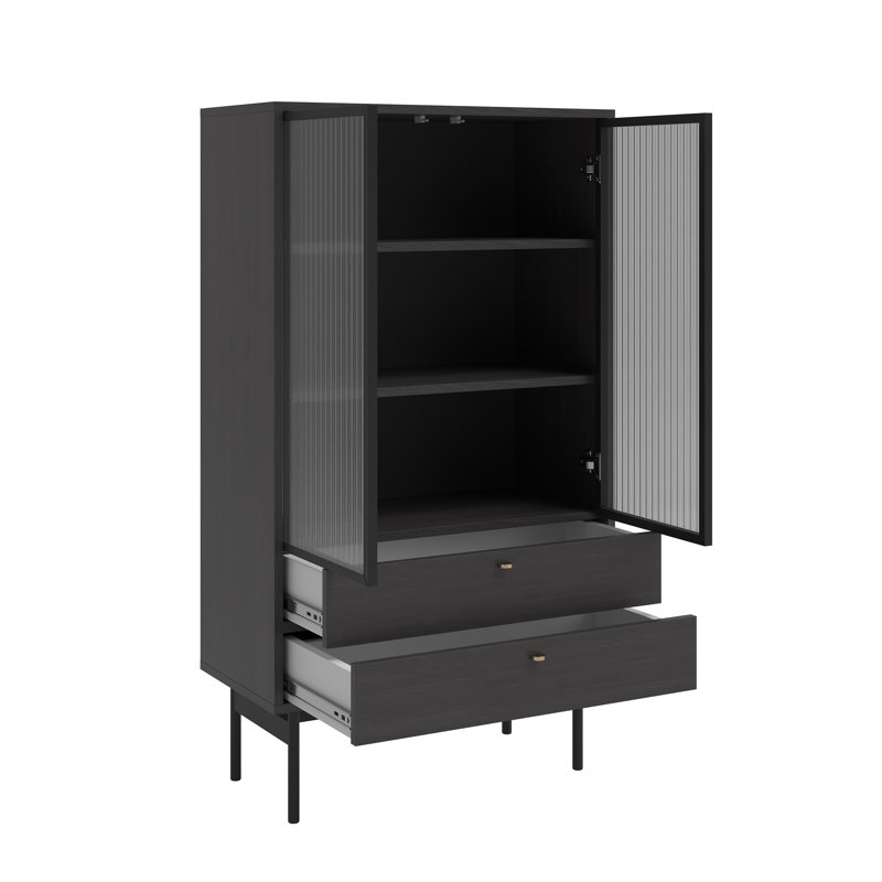 Alyssya Display Cabinet, Black Ash