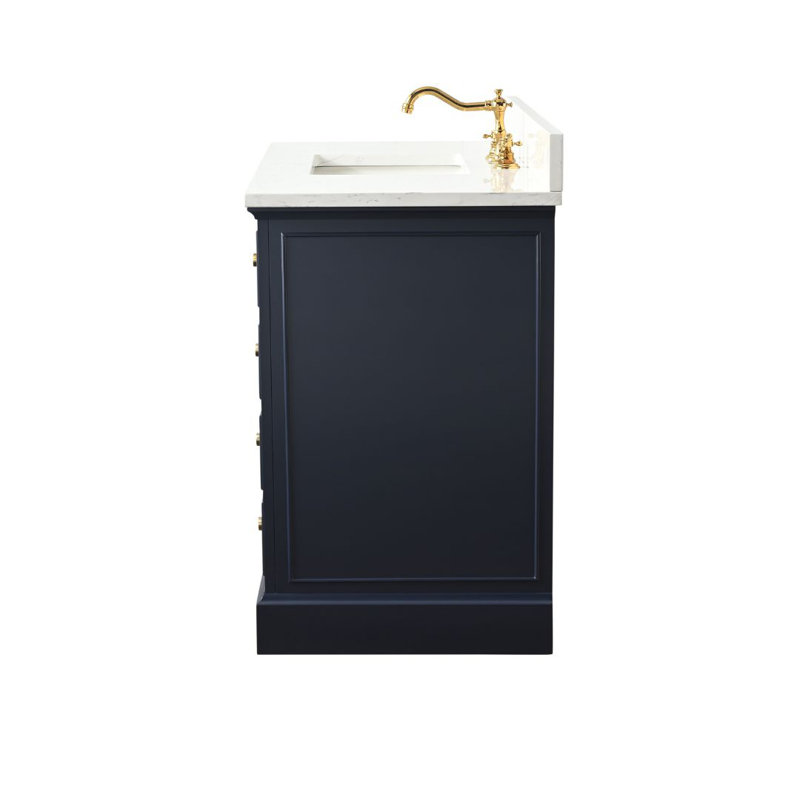 Thompson 42" W Single Bathroom Vanity, Indigo Blue/Brushed Gold