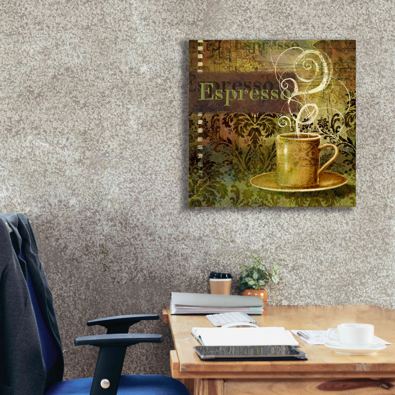 «Coffee 3 Espresso» par Viv Eisner, art mural sur toile, H 26 po x l 26 po x P 1,5 po