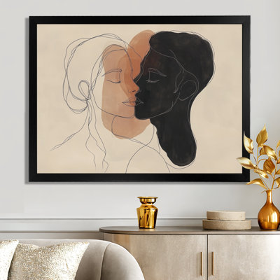 Étreinte en ligne - Portrait encadré minimaliste