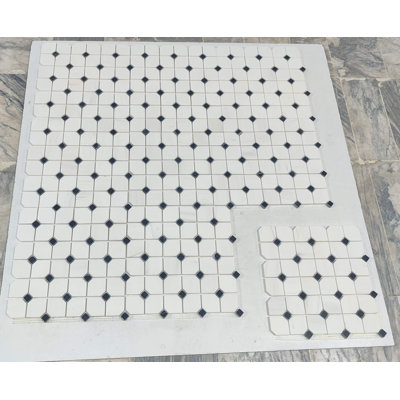 2 po HEX BIANCO DOLOMITE AVEC POL NOIR