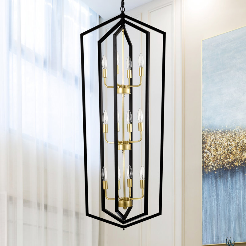 Luminaire suspendu moderne en métal noir 12 po pour îlot de cuisine, salle à manger, éclairage de plafond de bureau et vestibule mat
