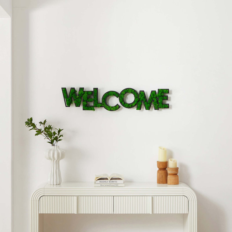 Décoration murale WELCome lettre art mousse