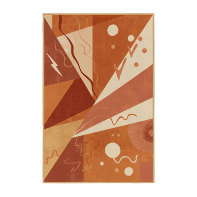 Machine Washable Pantelis Retro Geometric Rug in Brown – LightBrown Binding