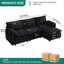 Canapé modulaire en velours 108 po à 3 places avec repose-pieds profond et repose-pieds l 108 po-1667222230