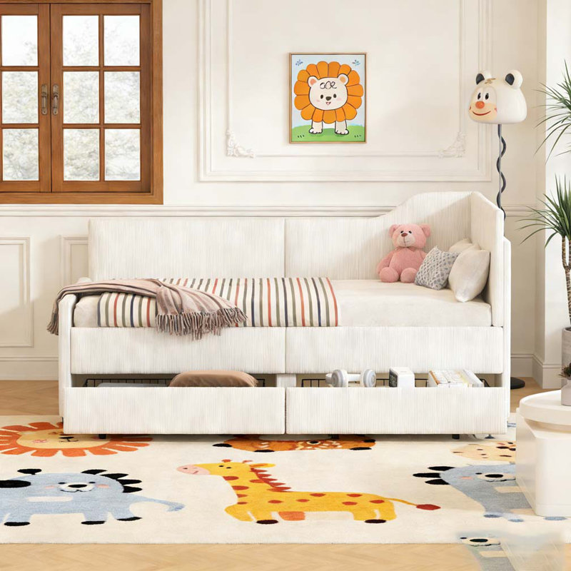Twin Size L-Shaped Corduroy Daybed