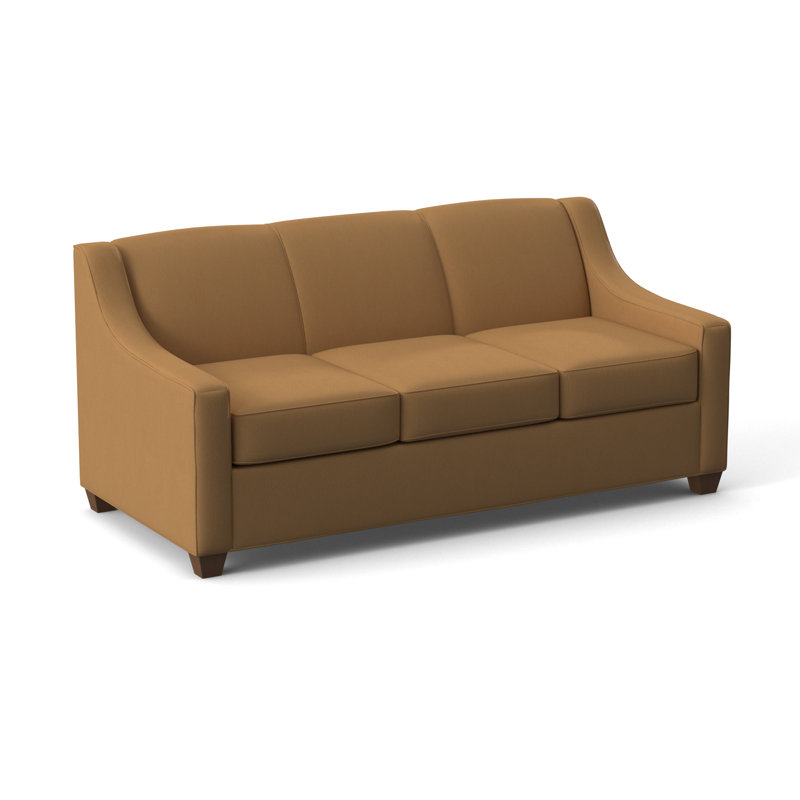 Phillips 76" Sofa Bed with Reversible Cushions, Dillon Luggage, Hybrid, Montana Walnut
