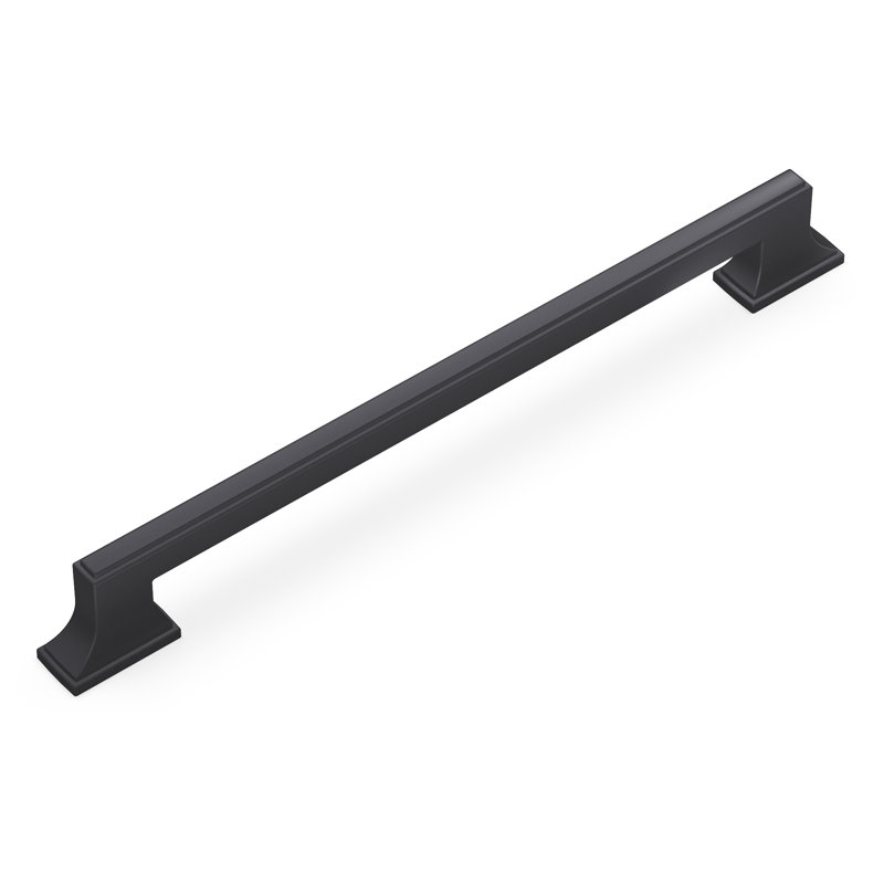 Poignée à poignées de la collection Brownstone - Poignée d'armoire centrale à centrale 8 - 13/16 po - Noir mat - Quincaillerie transitionnelle pour tiroirs et armoires