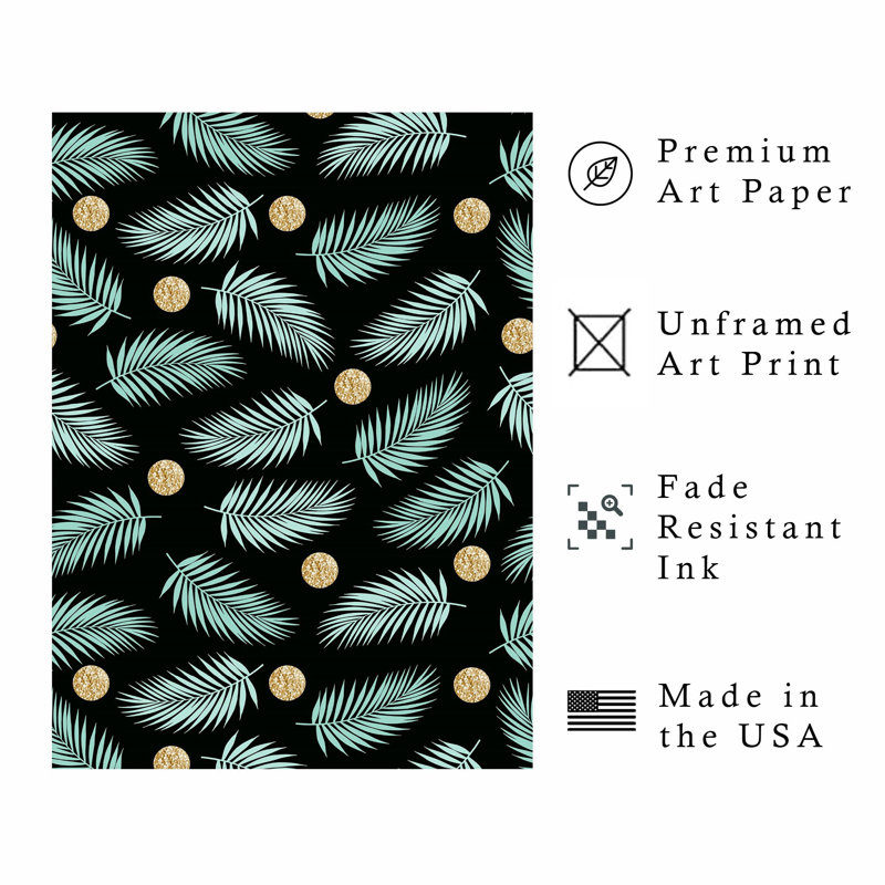 Motif de feuilles tropicales botaniques II, H 36 po x l 24 po