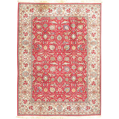 Tapis tissé à la main tabriz rétro à 1950 pi 1 po x 9 pi 10 po