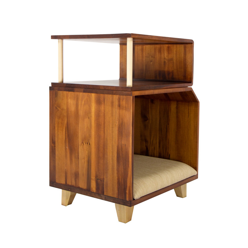 Table de chevet, table de bout rustique avec rangement, bois massif de peuplier massif des États-Unis, table d'appoint, table pour chat
