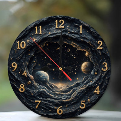 Horloge cosmique avec planètes