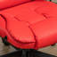 Fauteuil de direction ergonomique inclinable en cuir de polyuréthane rouge avec massage par chaleur et vibrations