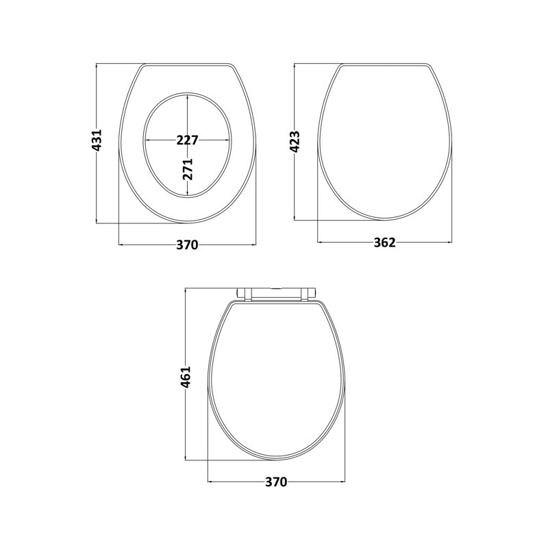Soft Close Round Standard Toilet Seat, Blue