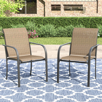 Outdoor Stackable Dining Chairs by Winston Porter