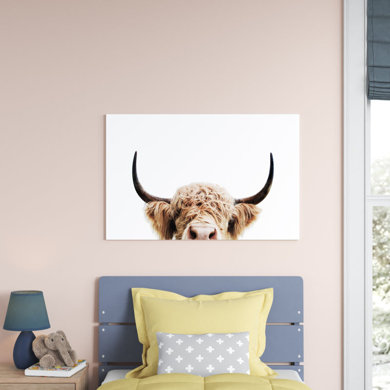 Peeking Cow - Wrapped Canvas Print, 101.6 cm H x 66.04 cm W x 3.175 cm D