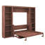 Grand lit escamotable mural avec bureau et bibliothèque, lit plateforme pliable avec plusieurs supports de rangement-1664703486