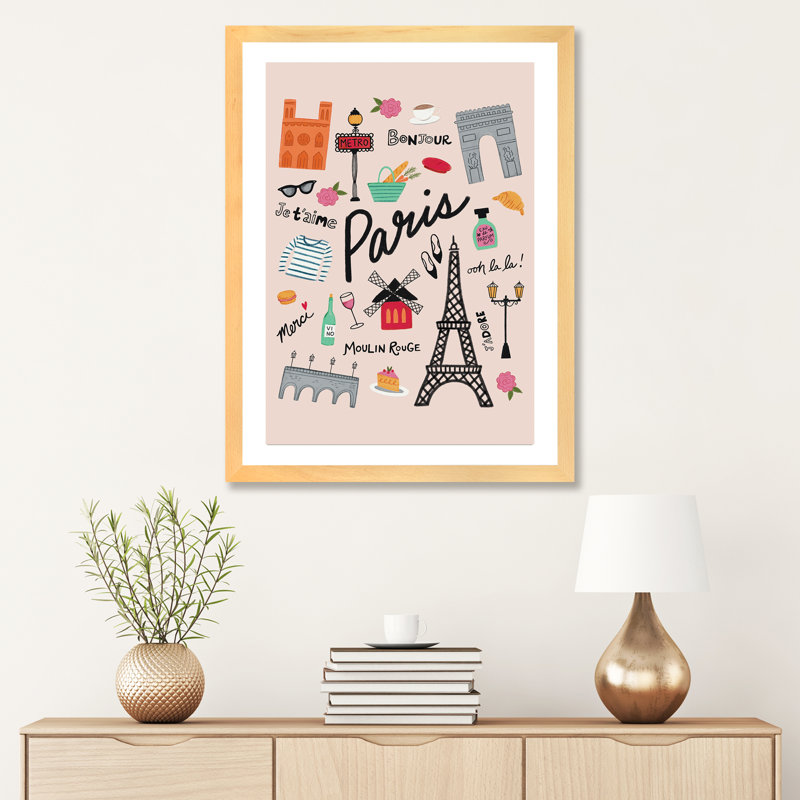 «City Love II» par Nina Seven - impression d'art graphique, H 32 po x l 24 po x P 1 po, Papier encadré de bois naturel