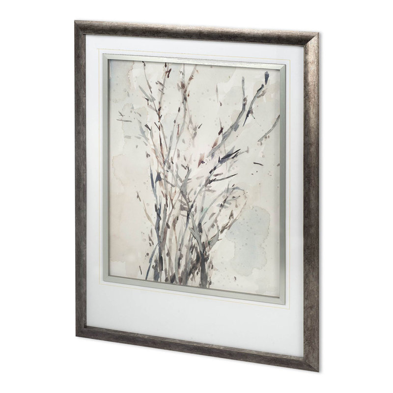 «Custom Watercolor Branches II» par Samuel Dixon, reproduction d'art encadrée à la main mat sous verre