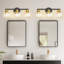 19 po Éclairage pour salle de bain 3 lumières noir et or