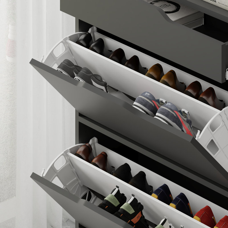 SHOE CABINET - WHITE, Anthracite