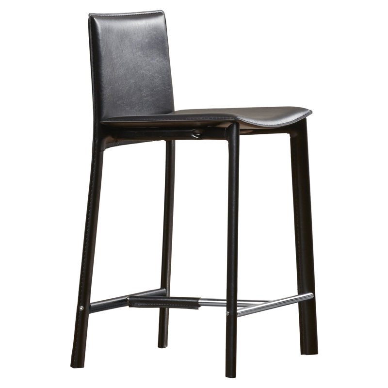 Tabouret de comptoir et de bar Anjail, Noir, Tabouret de bar (siège d’une hauteur de 30 po)
