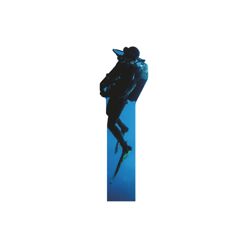 Silhouette de plongeur sous l'eau SP13142