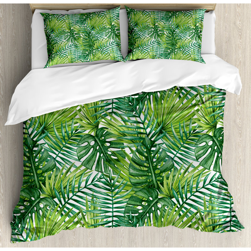 Coastal Polyester Floral Duvet Cover, King