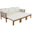 Canapé-lit d'extérieur convertible pour patio avec structure en bois d'acacia et coussins imperméables pour une utilisation polyvalente-133392092