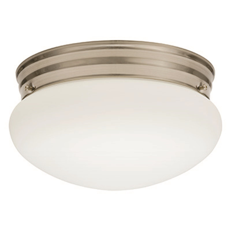 Plafonnier encastré à del simple 9,25" à cuve simple 1 lumière Essentials, Nickel brossé, 3000 K