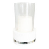 Mother Of Pearl Marble Hurricane Candle Holder