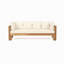 Canapé d'extérieur extensible 3 places en bois d'acacia, canapé rembourré, méridienne, méridienne spacieuse et méridienne de patio