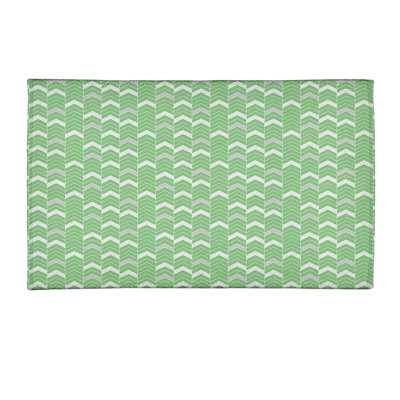 Tapis à chevrons de couleur verte/blanche