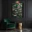 «Abstract Florals 83», art mural sur toile verte