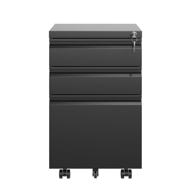 Merline 17.32'' Wide 3 - Drawer Filing Storage Cabinet, Black