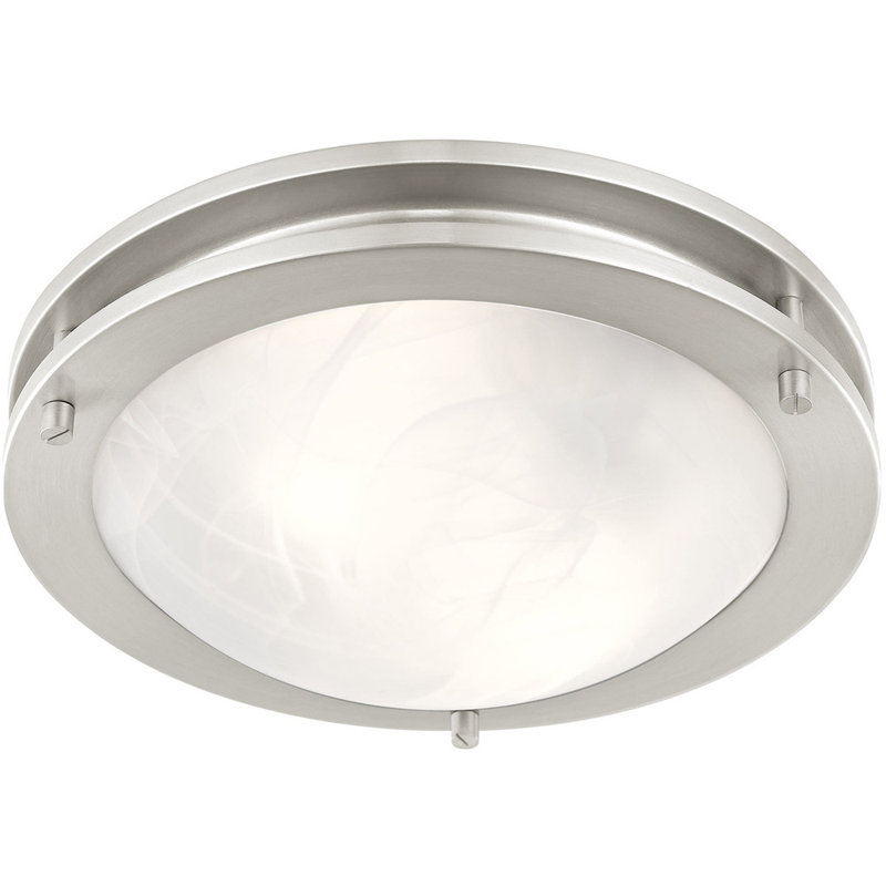 Glass Flush Mount, 3.5" H x 11" W x 11" D, Chrome