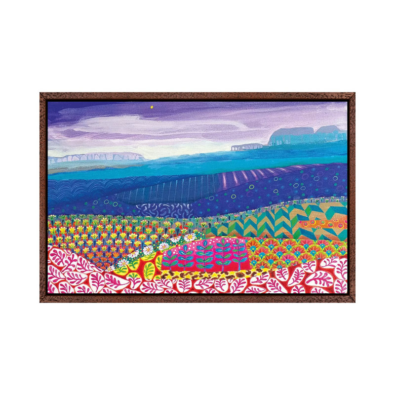 A Hazy Day by Imogen Skelley - Painting on Canvas, 45.72cm H x 66.04cm W x 3.81cm D, Brown Framed